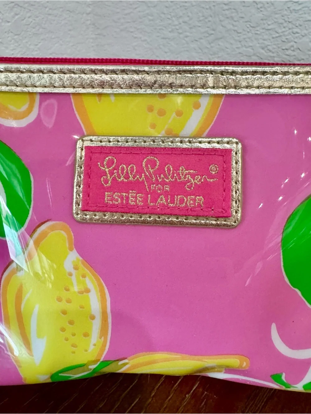 Lilly Pulitzer Estée Lauder Pink & Yellow Lemon Makeup Bag Pouch